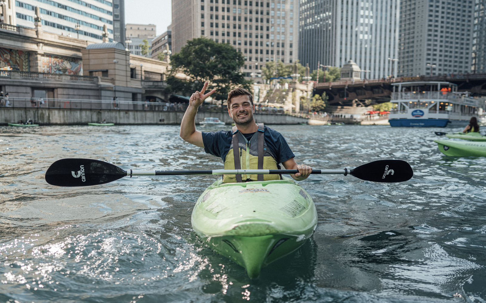 Martin Garrix kayaking in Chicago, 2025